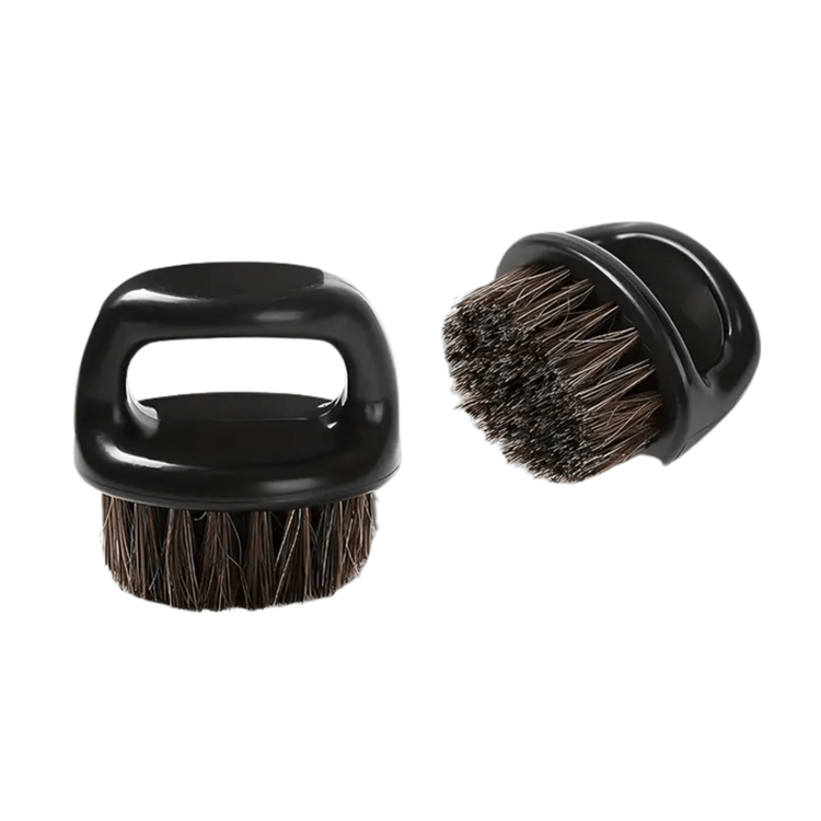 Black Barber Neck & Beard Duster Set – 2pc Knuckle Grip Brushes Beauty Barber Equipment