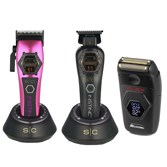 StyleCraft Instinct Metal Clipper, Trimmer & Flex Shaver Combo Beauty Barber Equipment