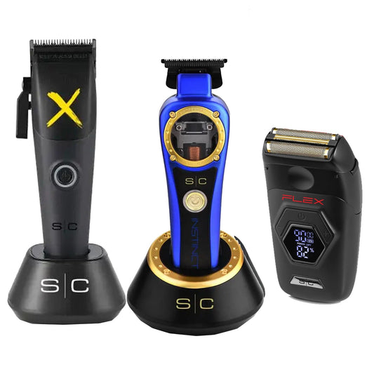 Stylecraft Instinct X IN2 Clipper & Instinct Cordless Trimmer Combo with Flex Shaver Beauty Barber Equipment